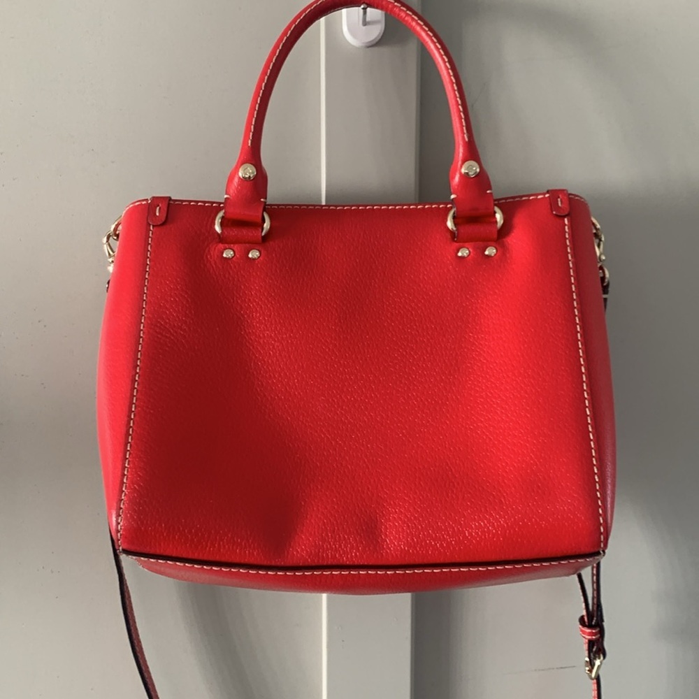KATE SPADE Large Red Leather Tote Briefcase Shoulder Bag  Excellent condition - Picture 5 of 8